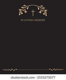 Funeral card. Empty card. In loving memory card. illustration