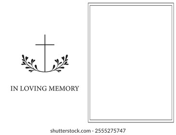 Funeral card. Empty card. Space for text