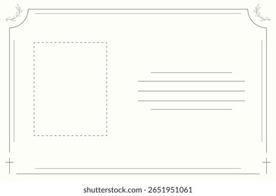 Cartão funerário. Layout simples com fundo de marfim macio e borda de folha.