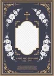  Funeral Card Templates With Flowers Paper Cut