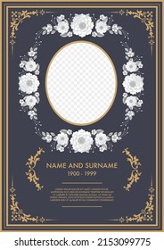  Funeral Card Templates with flowers paper cut