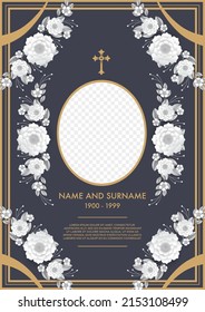  Funeral Card Templates with flowers paper cut