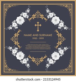  Funeral Card Templates with flowers paper cut