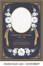  Funeral Card Templates with flowers paper cut