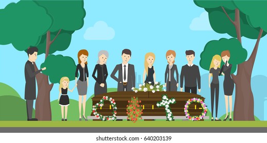 Funeral ceremony illustration.