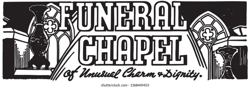 Funeral Chapel - Retro Ad Art Banner