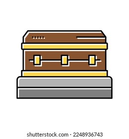 vector de icono del color del ataúd funerario. señal del ataúd funerario. ilustración de símbolo aislado
