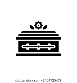 Funeral Coffin Filled Icon Vector Illustration