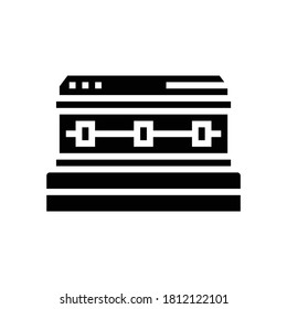 funeral coffin glyph icon vector. funeral coffin sign. isolated contour symbol black illustration