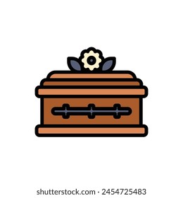 Funeral Coffin Icon Vector Illustration