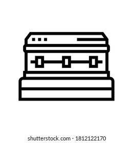 funeral coffin line icon vector. funeral coffin sign. isolated contour symbol black illustration