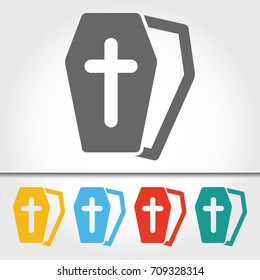 Funeral Coffin Single Icon Vector Illustration