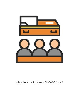 Funeral color line icon. Isolated vector element.