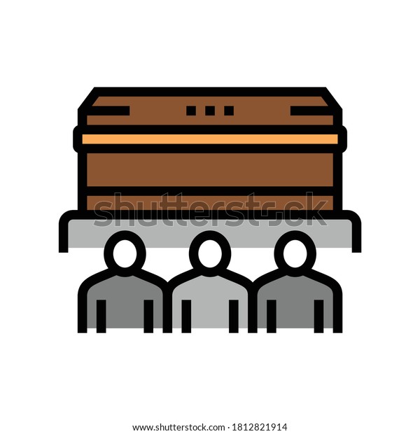 funeral commemoration color\
icon vector. funeral commemoration sign. isolated symbol\
illustration