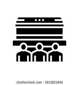 funeral commemoration glyph icon vector. funeral commemoration sign. isolated contour symbol black illustration