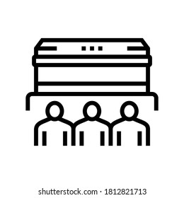 funeral commemoration line icon vector. funeral commemoration sign. isolated contour symbol black illustration