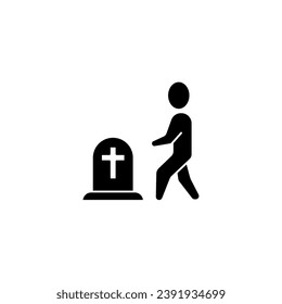 FUNERAL concept line icon. Simple element illustration. FUNERAL concept outline symbol design.