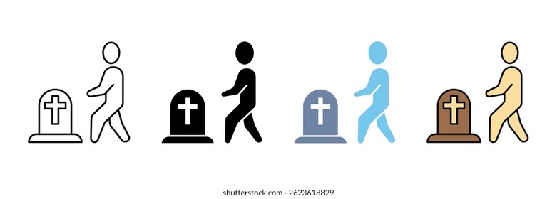 funeral concept line icon. Simple element illustration. funeral outline symbol design.