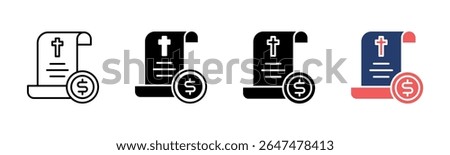 Funeral Cost icon sheet multiple style collection