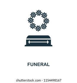 Funeral creative icon. Simple element illustration. Funeral concept symbol design from insurance collection. Can be used for mobile and web design, apps, software, print.