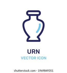 Funeral cremation urn icon vector