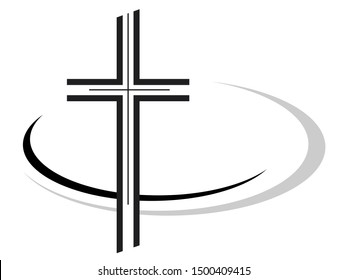 funeral cross memorial vector illustration