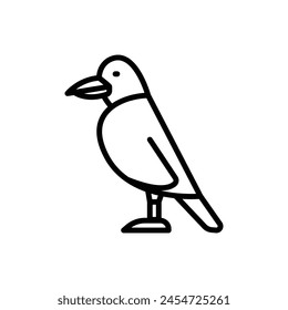 Icono de esquema de cuervo funerario Ilustración vectorial