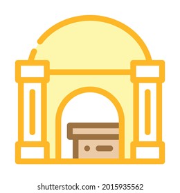 funeral crypt color icon vector. funeral crypt sign. isolated symbol illustration