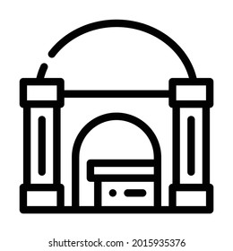 funeral crypt line icon vector. funeral crypt sign. isolated contour symbol black illustration