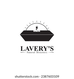 Funeral Directing Business Logo Design with logo elements of a Coffin and Flower
