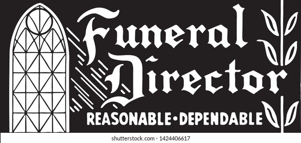 Funeral Director 3 - Retro Ad Art Banner for Undertakers