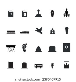 Funeral Directors Logo Icon Design. Funeral Service Icon Collection. Vector Illustration