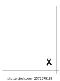 Funeral empty card. Empty card. Digital Funeral black ribbon