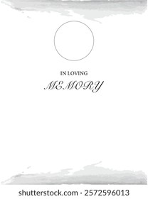 Funeral empty card. Digital Funeral invitation with love in memory text