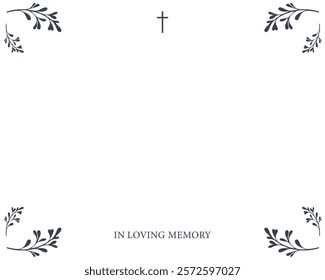 Funeral empty card. Empty card. Digital Funeral invitation. White card