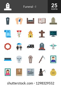 Funeral Flat Icons