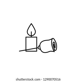 funeral, flower, candle icon. Element of death icon for mobile concept and web apps. Detailed funeral, flower, candle icon can be used for web and mobile