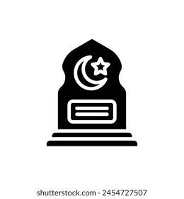 Funeral Gravestone Filled Icon Vector Illustration