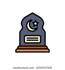 Funeral Gravestone Icon Vector Illustration