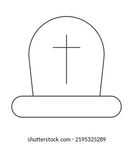Funeral gravestone vector illustration on white background