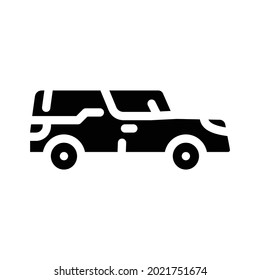 funeral hearse glyph icon vector. funeral hearse sign. isolated contour symbol black illustration