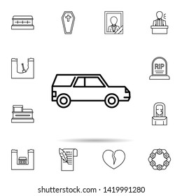 funeral, hearse icon. Universal set of funeral for website design and development, app development