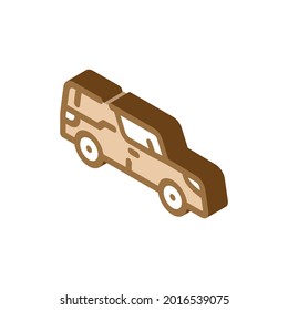 funeral hearse isometric icon vector. funeral hearse sign. isolated symbol illustration