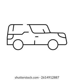 funeral hearse line icon vector. funeral hearse sign. isolated contour symbol black illustration