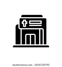 Funeral Home Filled Icon Vector Illustration