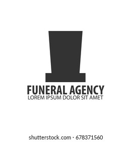 Funeral home undertaking ceremonial service. Funeral agency. Vector logo and emblem