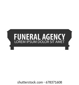 Funeral home undertaking ceremonial service. Funeral agency. Vector logo and emblem