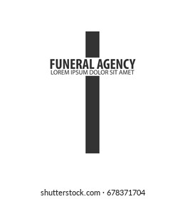 Funeral home undertaking ceremonial service. Funeral agency. Vector logo and emblem