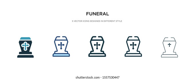 funeral icon in different style vector illustration. two colored and black funeral vector icons designed in filled, outline, line and stroke style can be used for web, mobile, ui