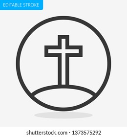 Funeral Icon Editable Stroke Pixel Perfect Vector